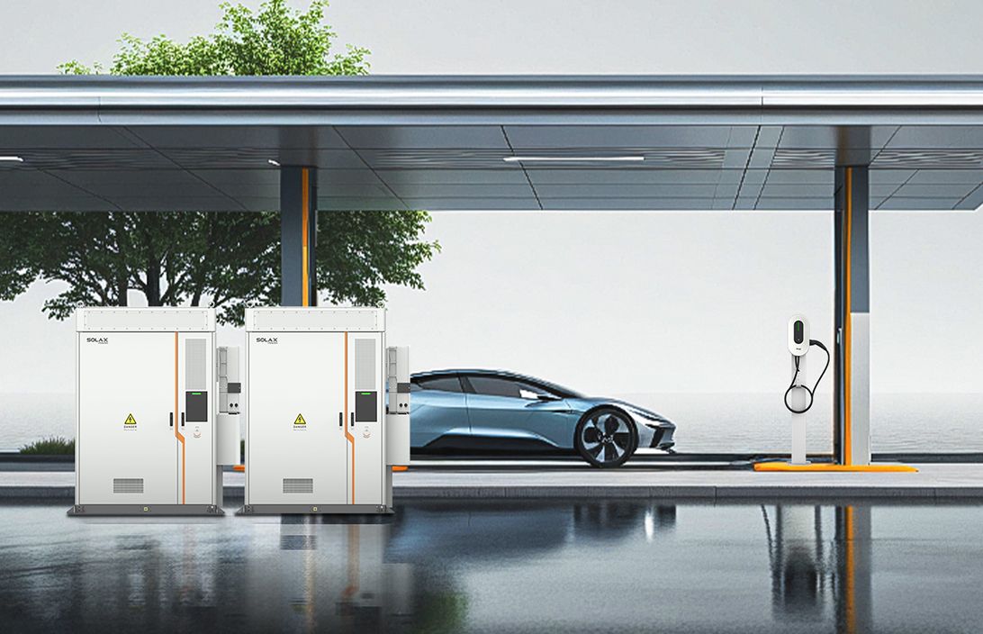 Solax C&I PV and battery storage with EV charger for smart energy use